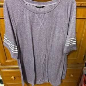 BloomChic Lilac Heather Short Sleeve Tee with Stitch Detail